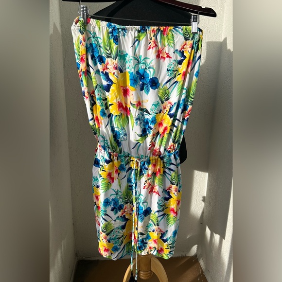 Tommy Bahama floral romper tropical floral romper rayon L NWOT - Picture 4 of 13